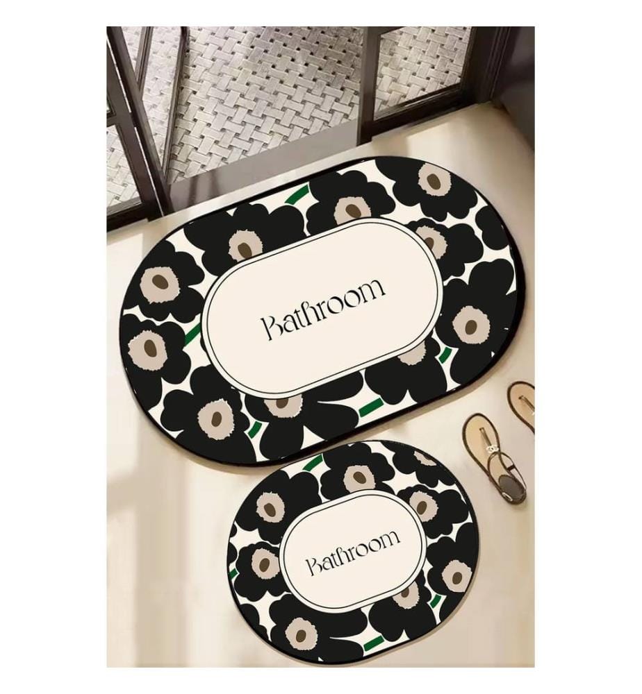 Set de tapis de bain, 2 pièces, vert, 100% POLYESTER