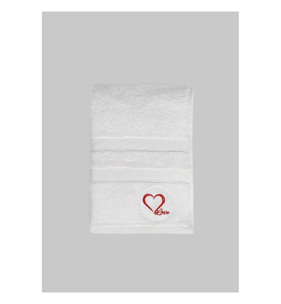 Serviette de toilette, blanche, 100% COTON