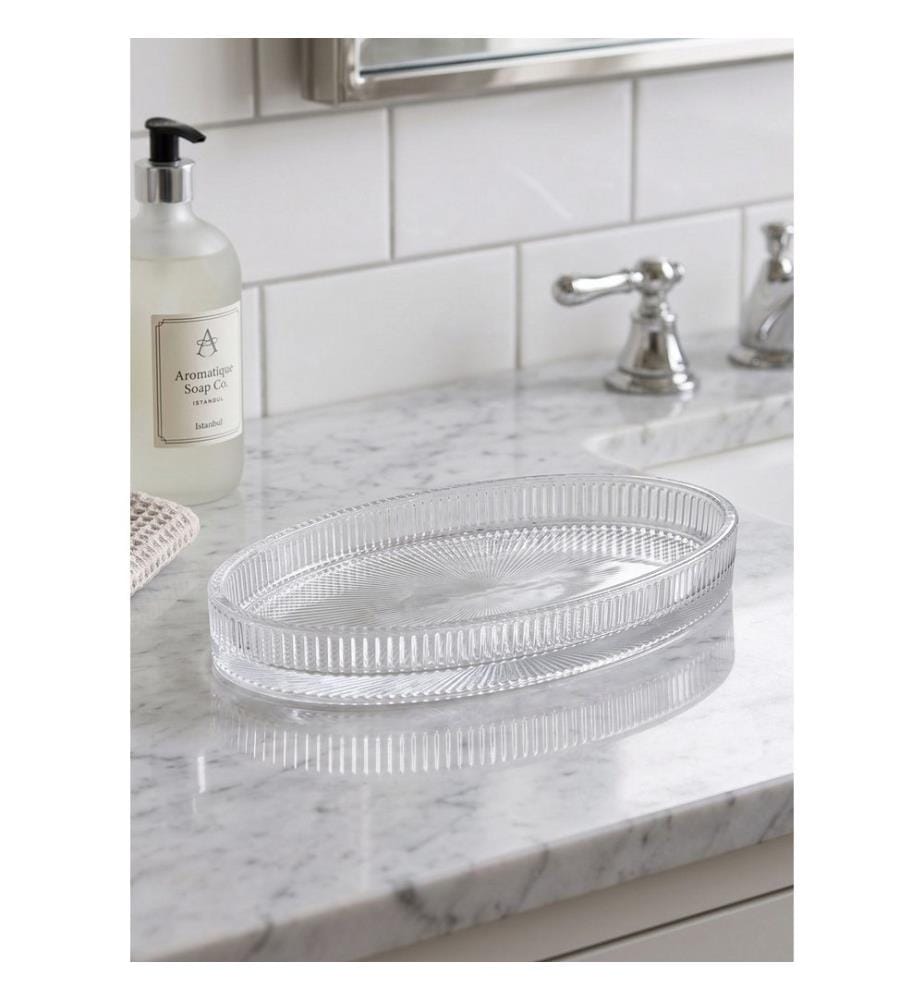 Receveur de salle de bain, 100 % verre, transparent