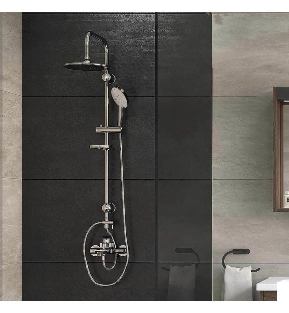 Ensemble de robinetterie de douche, 100% CHROME, Chrome