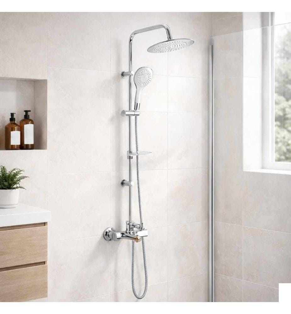 Ensemble de robinetterie de douche, 100 % laiton, chromé
