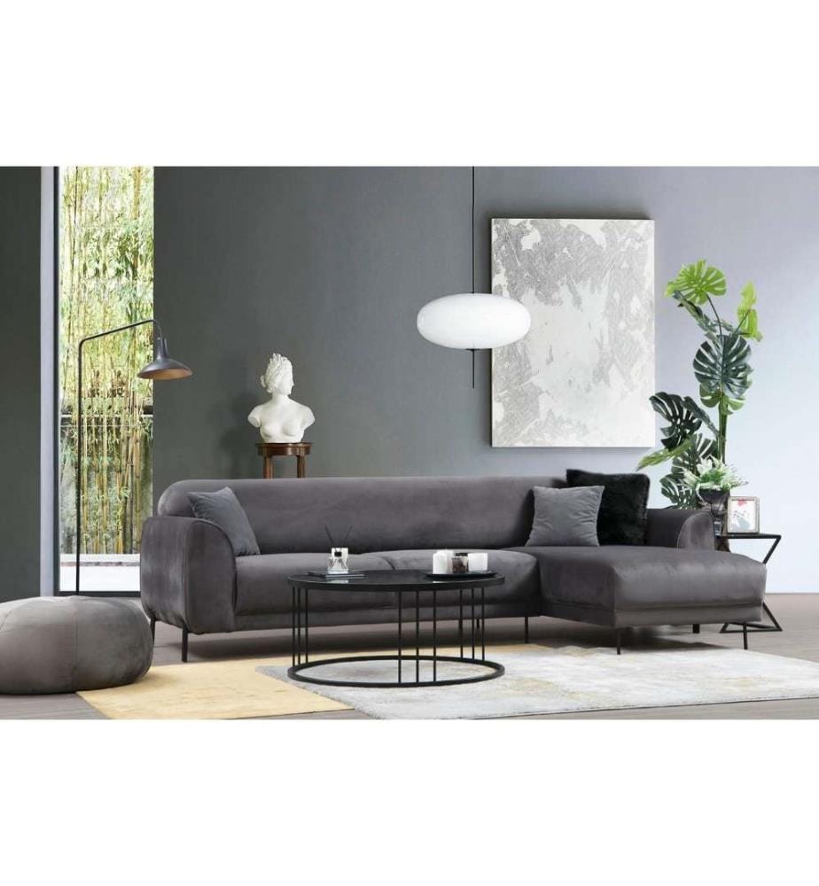 Canapé-lit d'angle, Anthracite, cadre en hêtre - aggloméré, tissu polyester