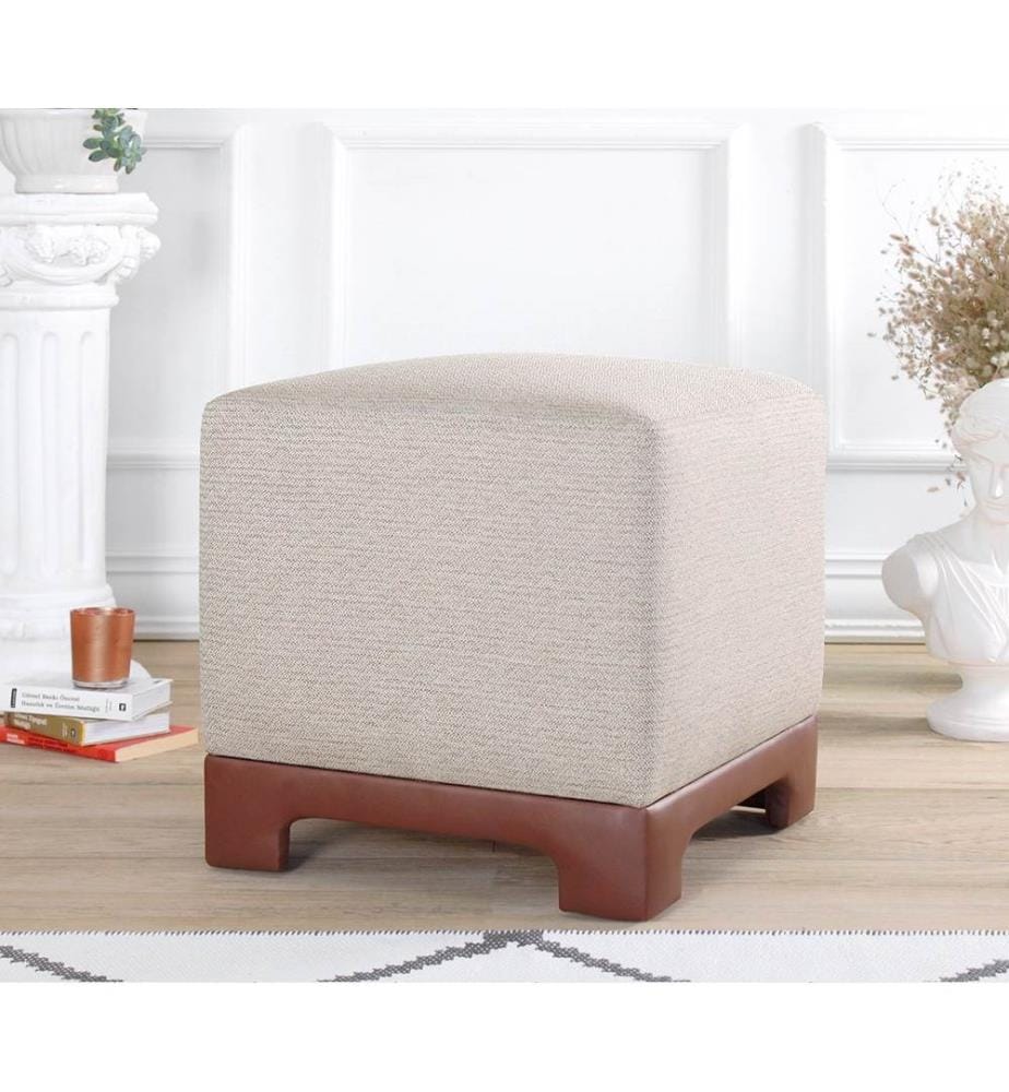 Pouf, beige clair, 50 % COTON / 50 % LIN