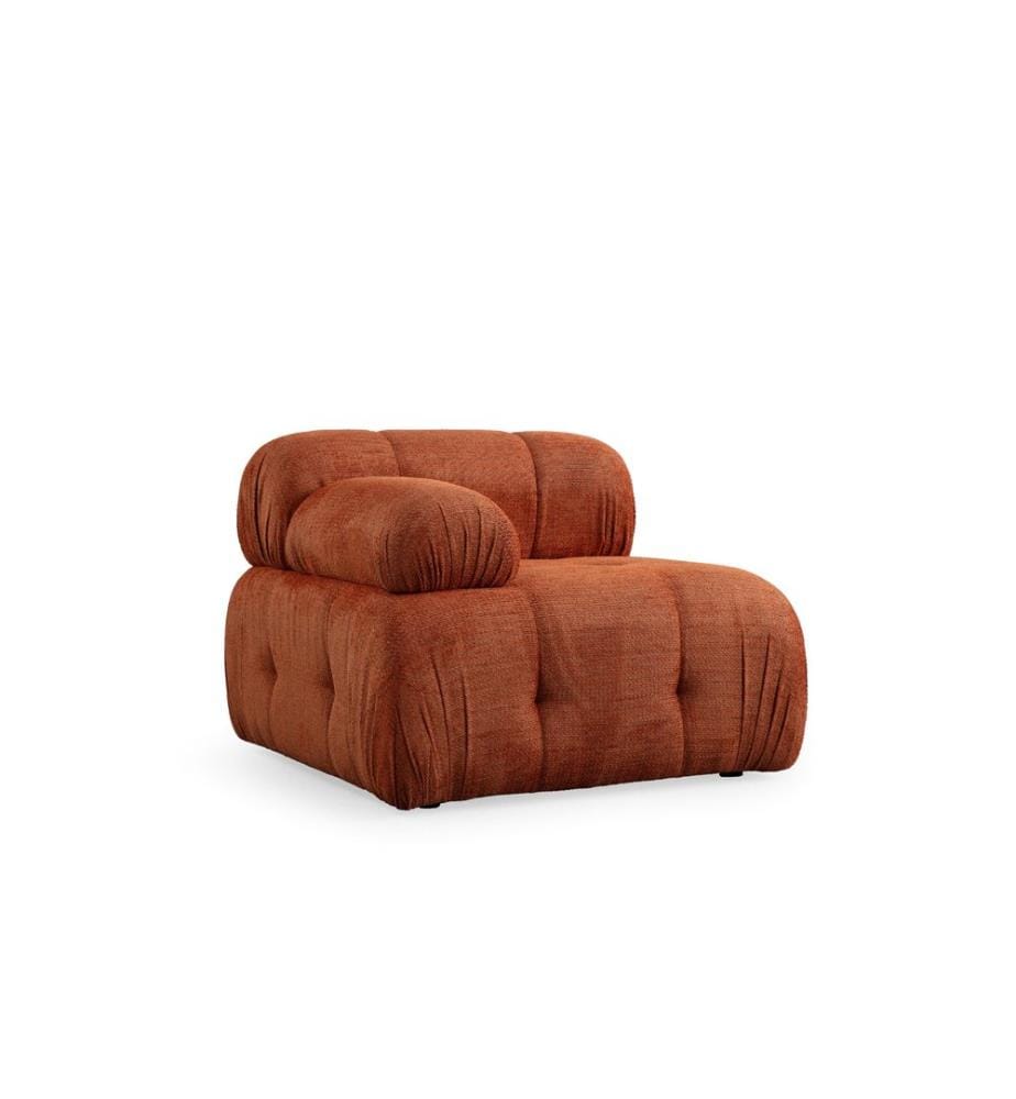Canapé 1 place, orange, structure : BOIS DE HÊTRE / AGRAGÉ, tissu : 100 % POLYESTER, pieds en plastique