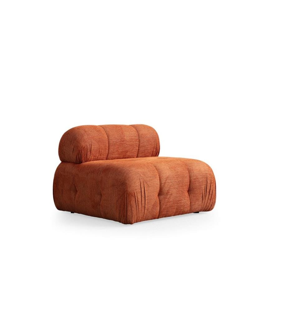 Canapé 1 place, orange, structure : BOIS DE HÊTRE / AGRAGÉ, tissu : 100 % POLYESTER, pieds en plastique