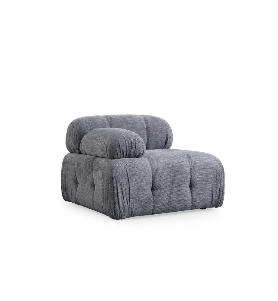 Canapé 1 place, gris, structure : BOIS DE HÊTRE / AGRAGÉ, tissu : 100 % POLYESTER, pieds en plastique