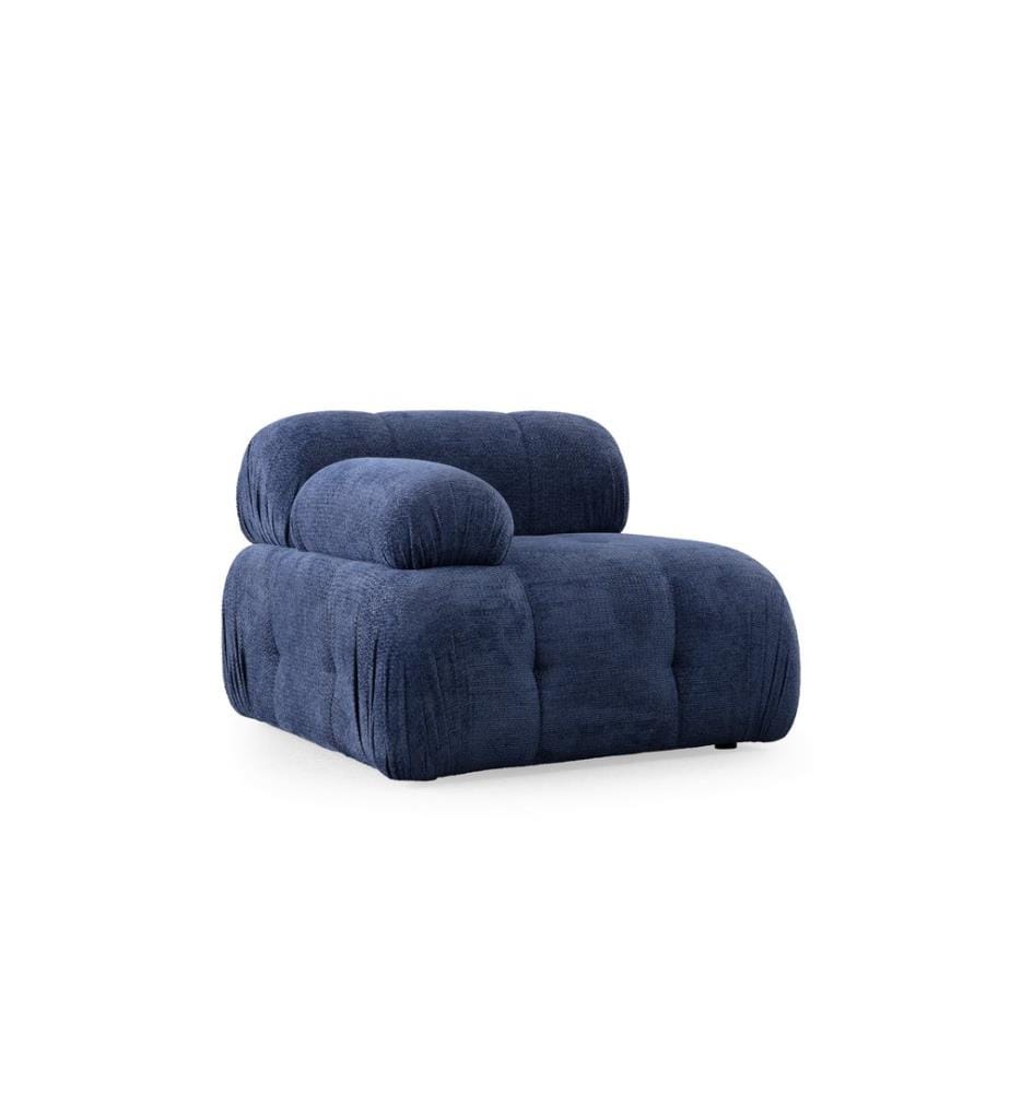 Canapé 1 place, bleu nuit, structure : BOIS DE HÊTRE / AGRAGÉ, tissu : 100 % POLYESTER, pieds en plastique