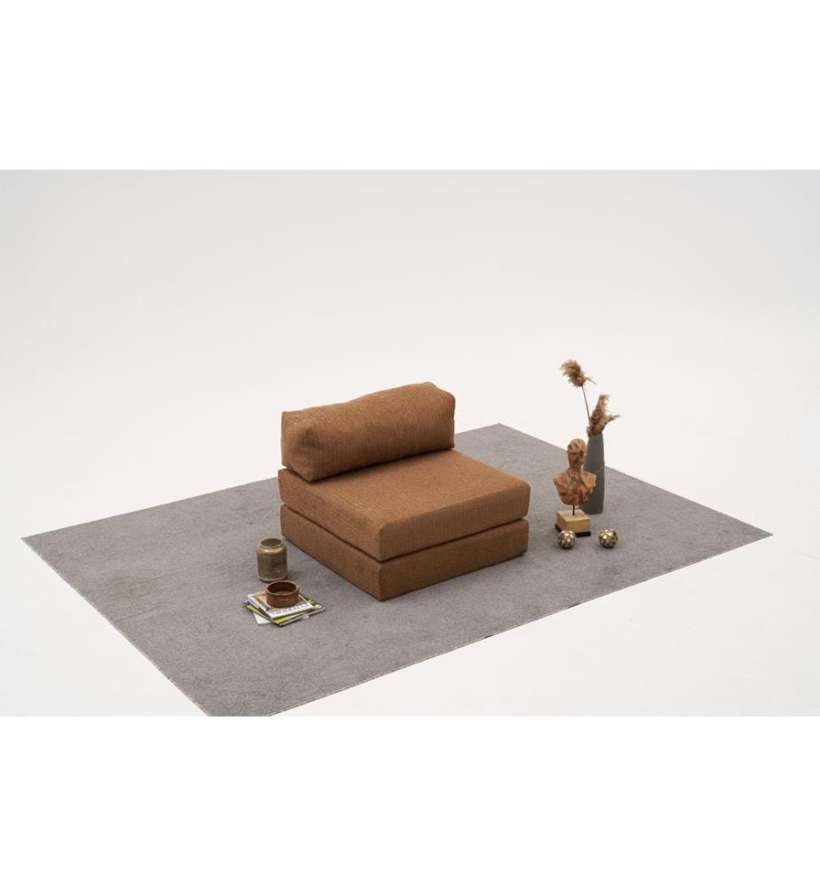 Canapé 1 place, marron, tissu : 100 % CHENILLE