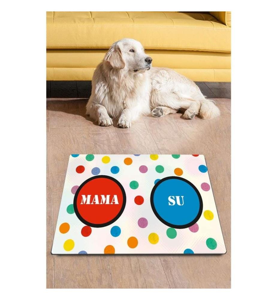 Tapis pour litière de chat, multicolore, PVC, dessous antidérapant