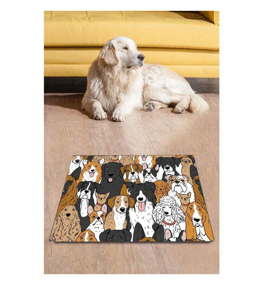 Tapis pour litière de chat, multicolore, PVC, dessous antidérapant