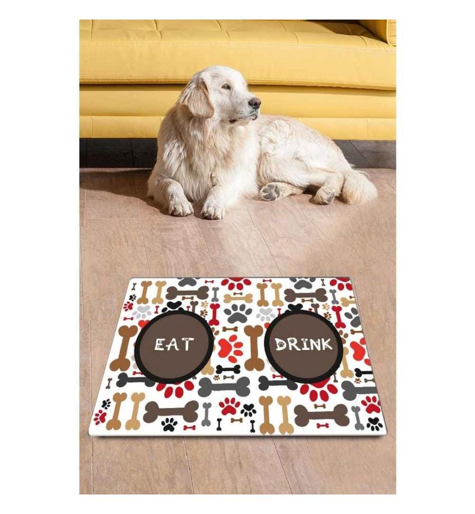 Tapis pour litière de chat, multicolore, PVC, dessous antidérapant