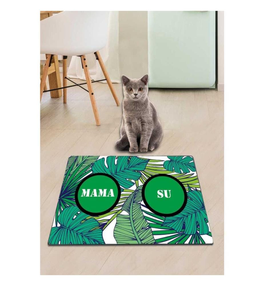 Tapis pour litière de chat, multicolore, PVC, dessous antidérapant