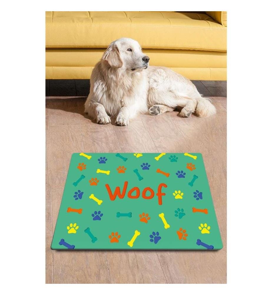 Tapis pour litière de chat, multicolore, PVC, dessous antidérapant