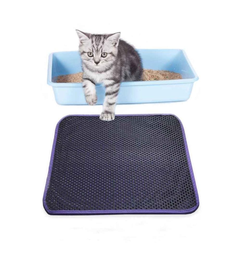 Tapis pour chat, violet, dessus PVC, dessous polyester
