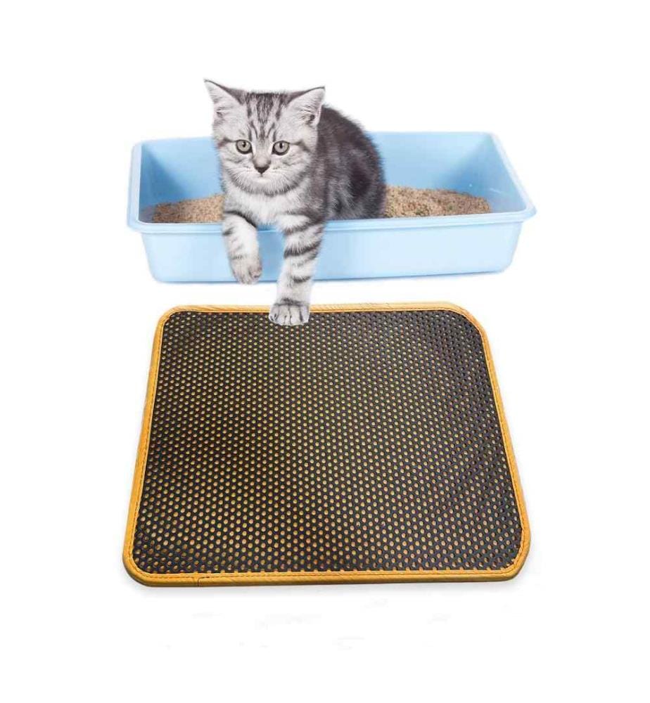 Tapis pour chat, orange, dessus PVC, dessous polyester