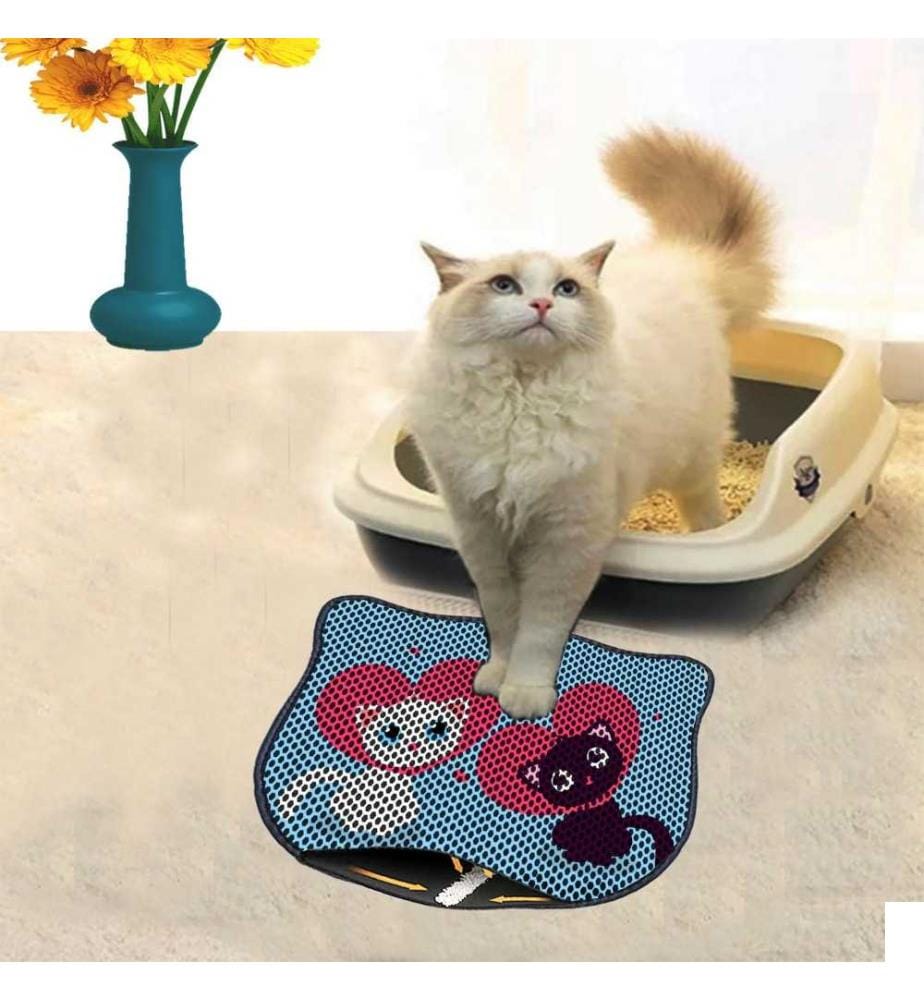 Tapis de litière pour chat, Multicolore, 50% Pvc - 50% Polyester
