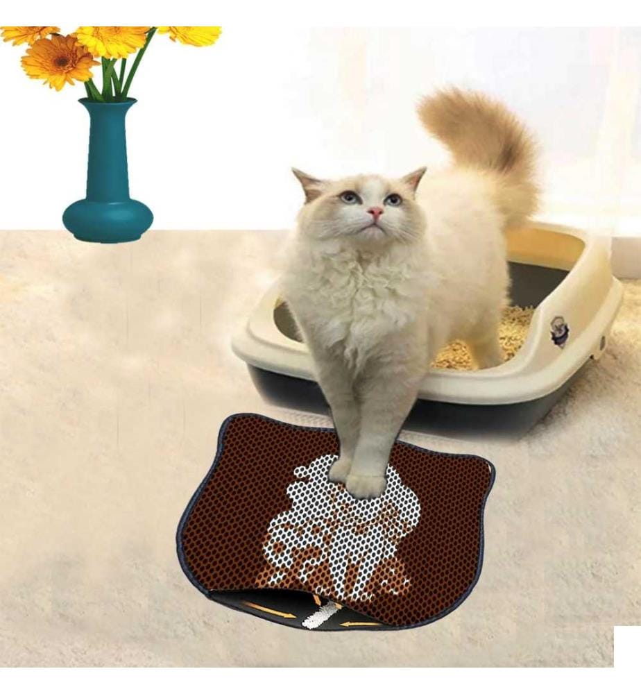 Tapis de litière pour chat, Multicolore, 50% Pvc - 50% Polyester