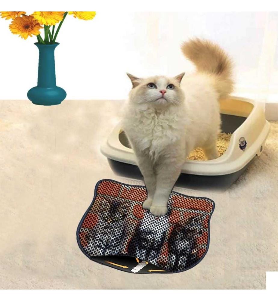 Tapis de litière pour chat, Multicolore, 50% Pvc - 50% Polyester