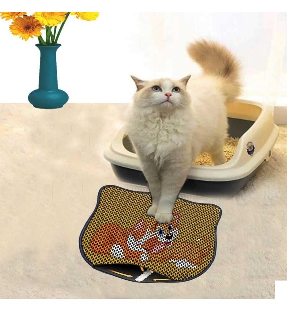 Tapis de litière pour chat, Multicolore, 50% Pvc - 50% Polyester