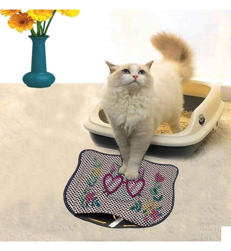Tapis de litière pour chat, Multicolore, 50% Pvc - 50% Polyester