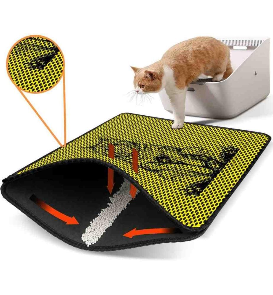 Tapis de litière pour chat, Multicolore, 50% Pvc - 50% Polyester