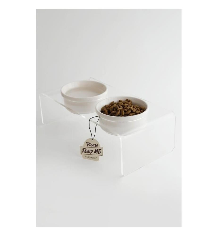 Ensemble de 3 gamelles pour animaux, 100 % plexiglas, transparentes