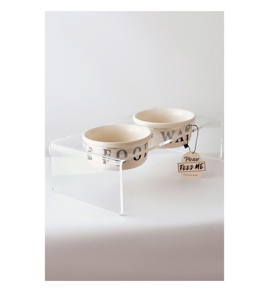 Ensemble de 3 gamelles pour animaux, 100 % plexiglas, transparentes