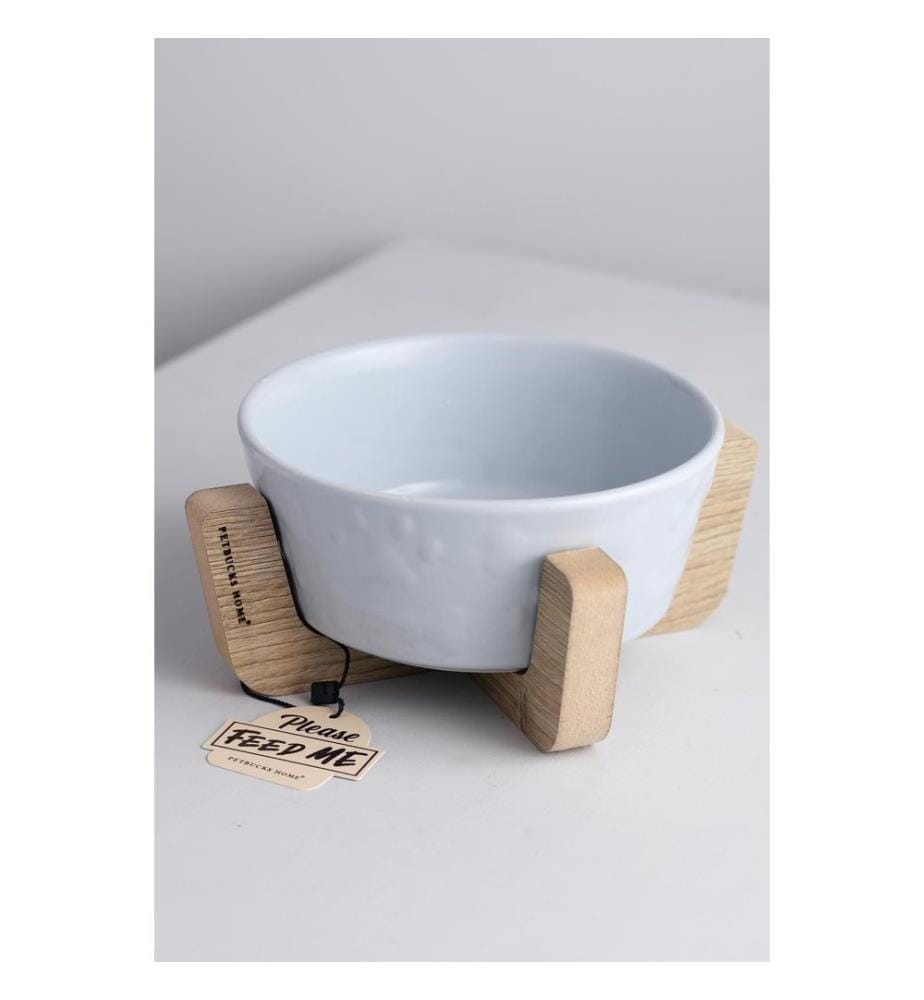 Ensemble de 2 gamelles pour animaux, 100 % MDF, gris