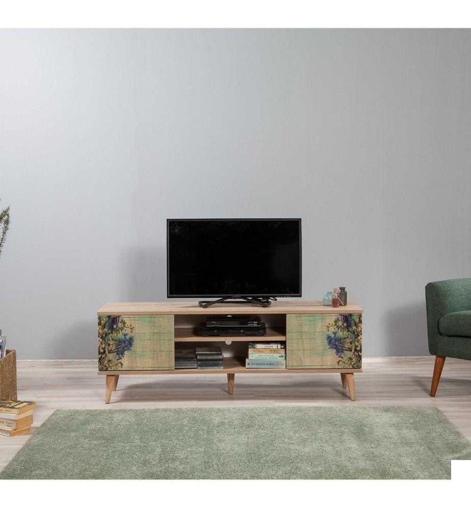 Meuble TV, chêne Sonoma, panneau de particules mélaminé