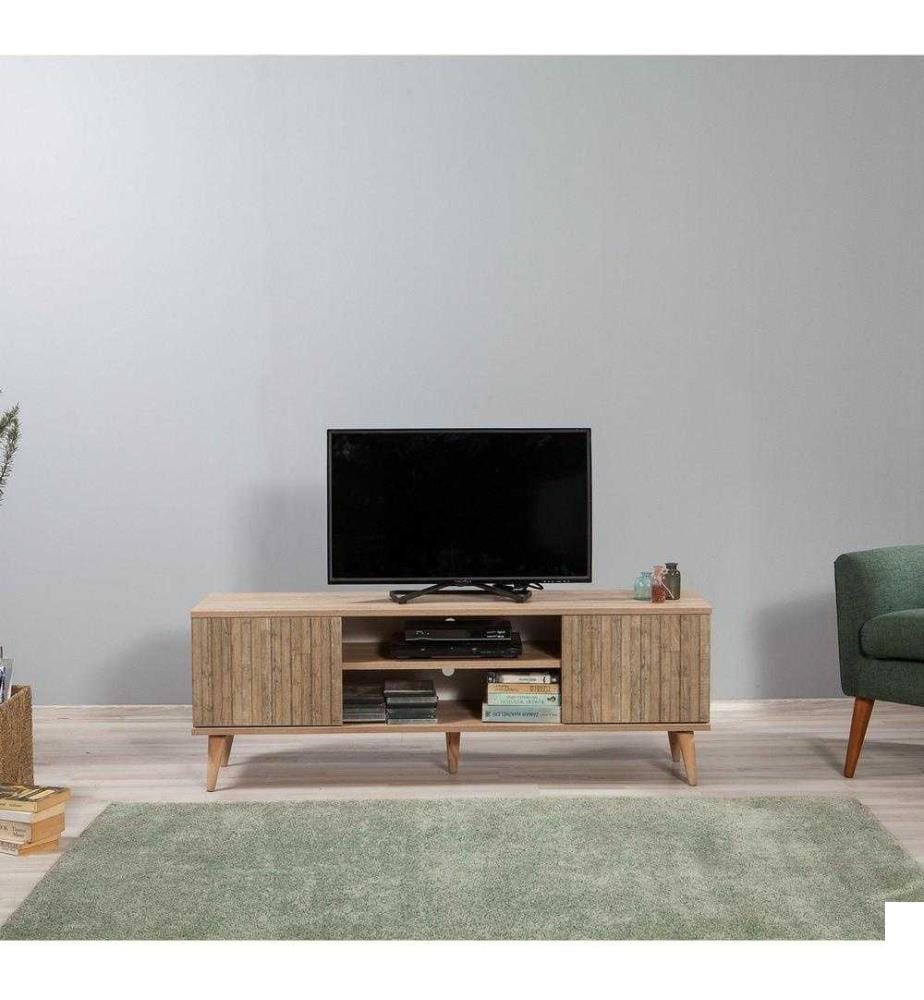 Meuble TV, chêne Sonoma, panneau de particules mélaminé