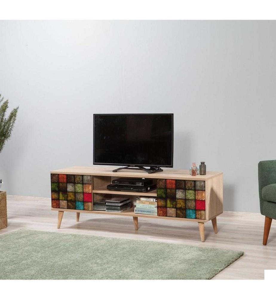 Meuble TV, chêne Sonoma, panneau de particules mélaminé