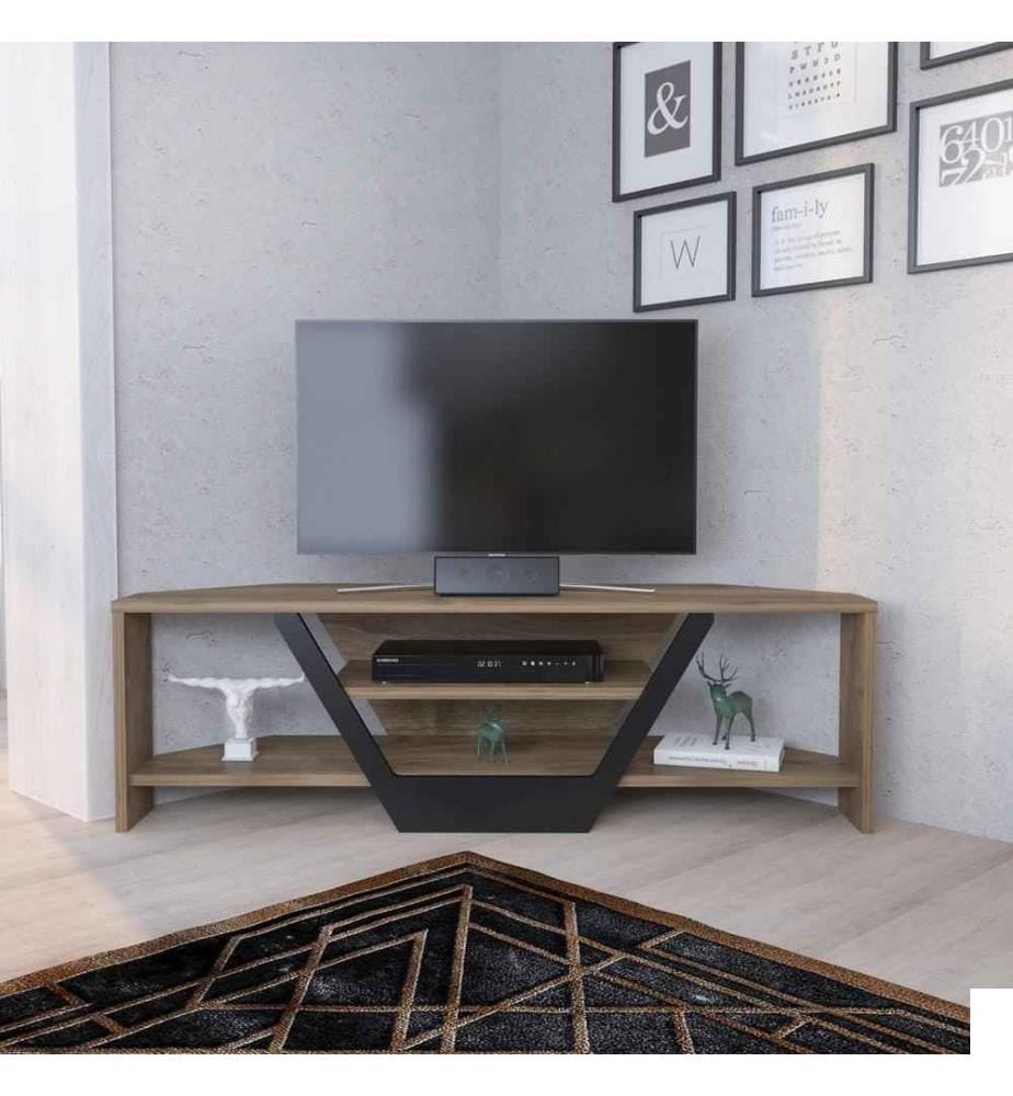 Meuble TV, Noyer Noir, Panneau de particules mélaminé