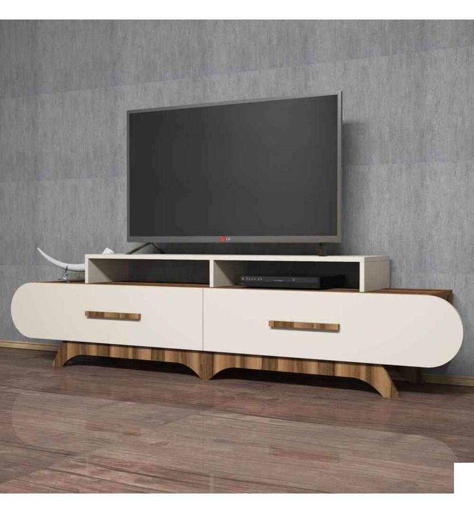 Meuble TV, noyer crème, panneau de particules mélaminé