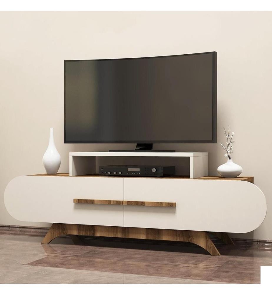 Meuble TV, noyer crème, panneau de particules mélaminé