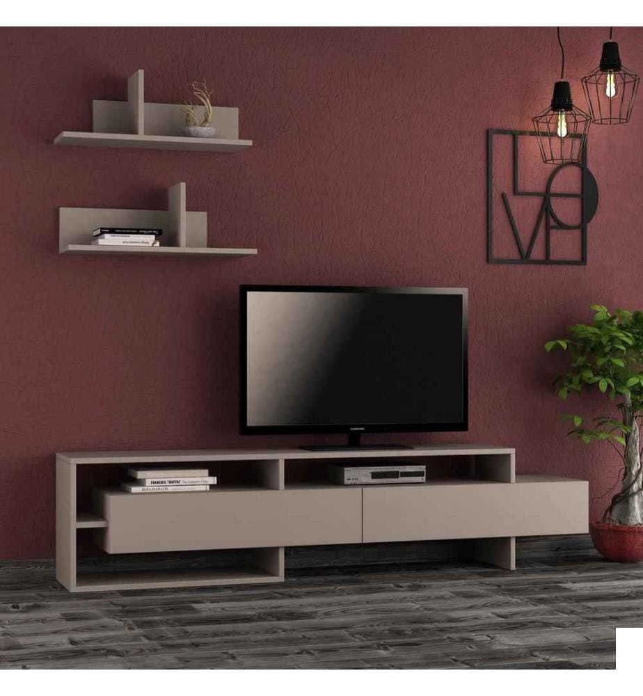 Meuble TV, Light Mocha, panneau de particules mélaminé