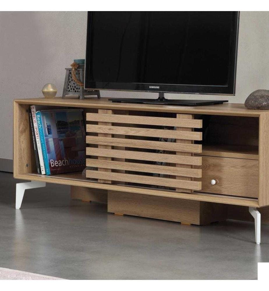 Meuble TV, chêne, panneau de particules mélaminé