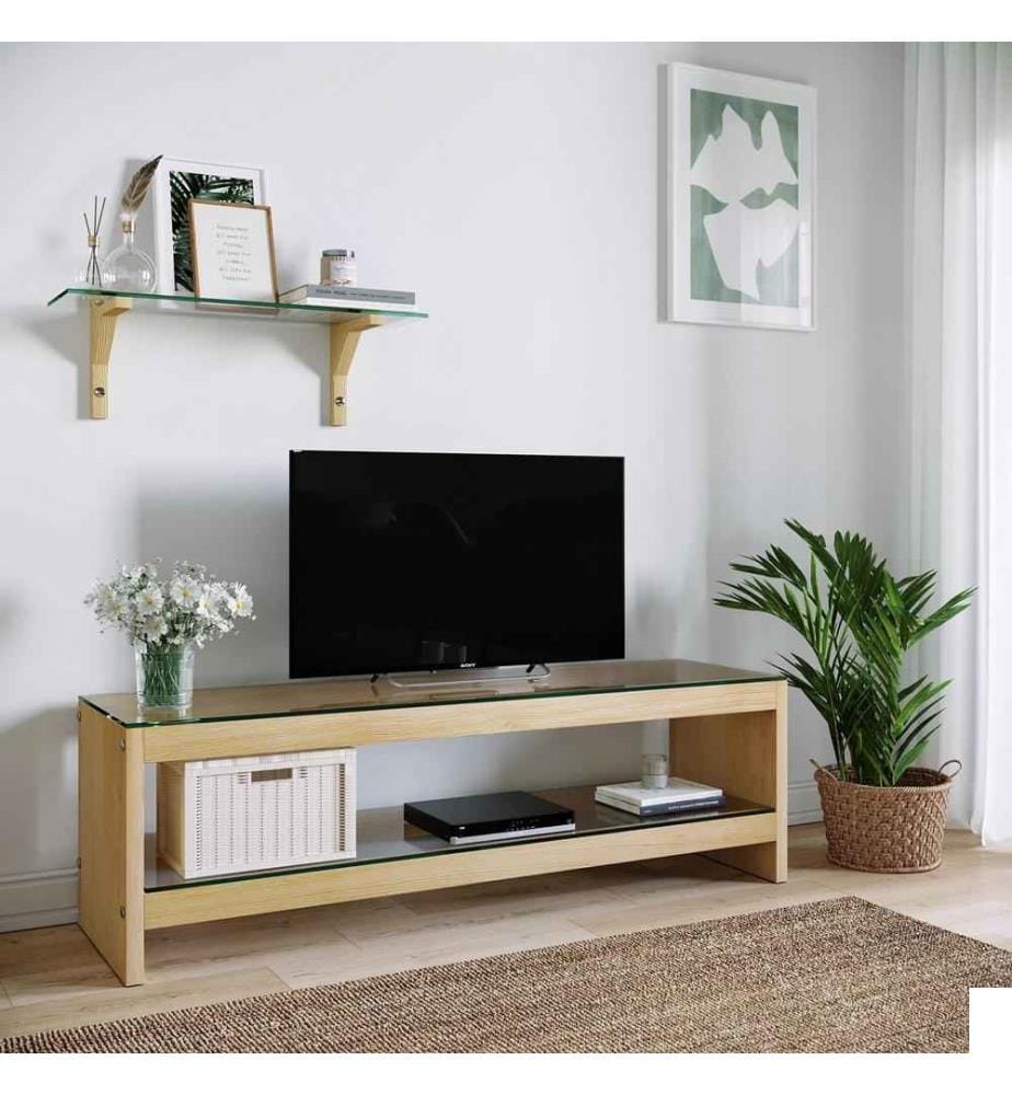 Meuble TV, Chêne, Pin Bois massif