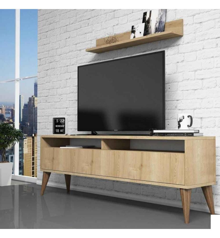Meuble TV, chêne, panneau de particules mélaminé