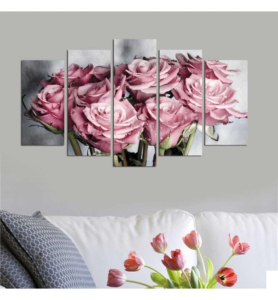 Peinture décorative en MDF, 5 pièces, multicolore, 100% MDF