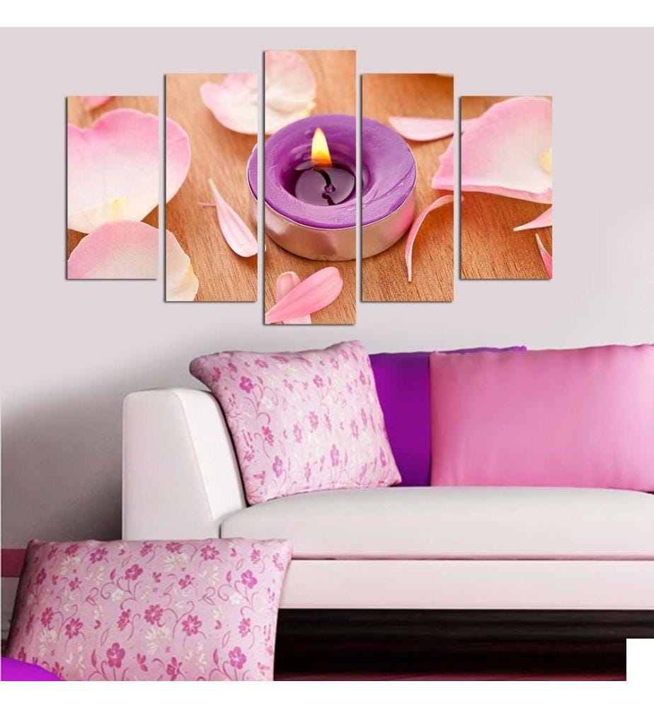 Peinture décorative en MDF, 5 pièces, multicolore, 100% MDF