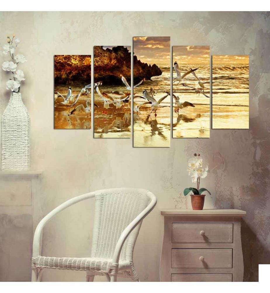 Peinture décorative en MDF, 5 pièces, multicolore, 100% MDF