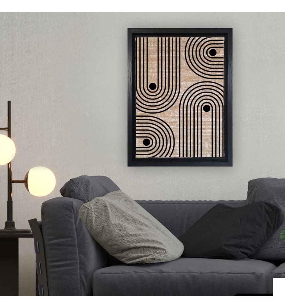 Peinture décorative sur toile, Multicolore, 100% Jute, Peinture sur toile, Cadre en bois