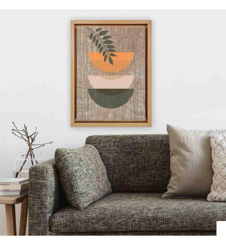 Peinture décorative sur toile, Multicolore, 100% Jute, Peinture sur toile, Cadre en bois