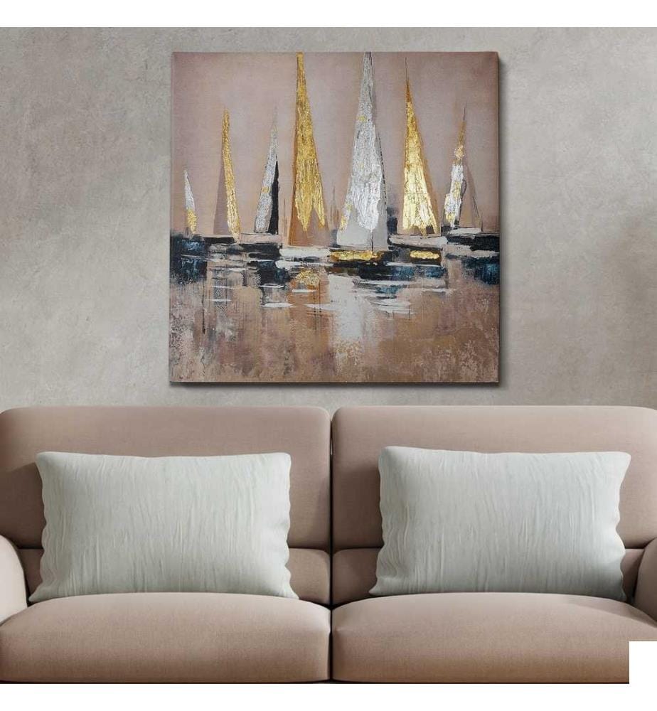 Peinture à l'huile décorative, Multicolore, 100% toile, cadre en bois
