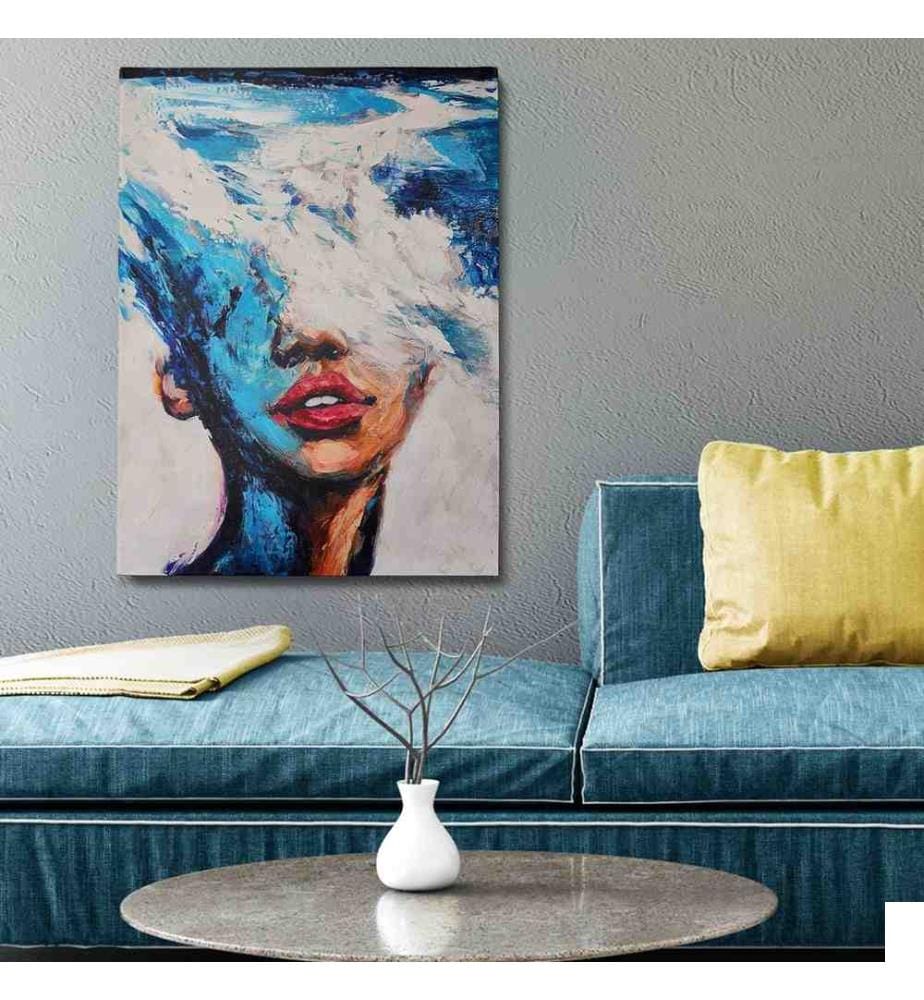 Peinture à l'huile décorative, multicolore, 100% toile, cadre en bois