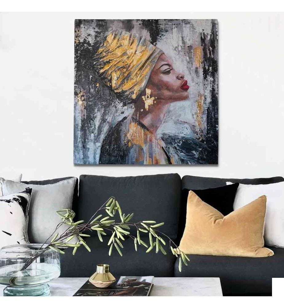 Peinture à l'huile décorative, Multicolore, 100% toile, cadre en bois