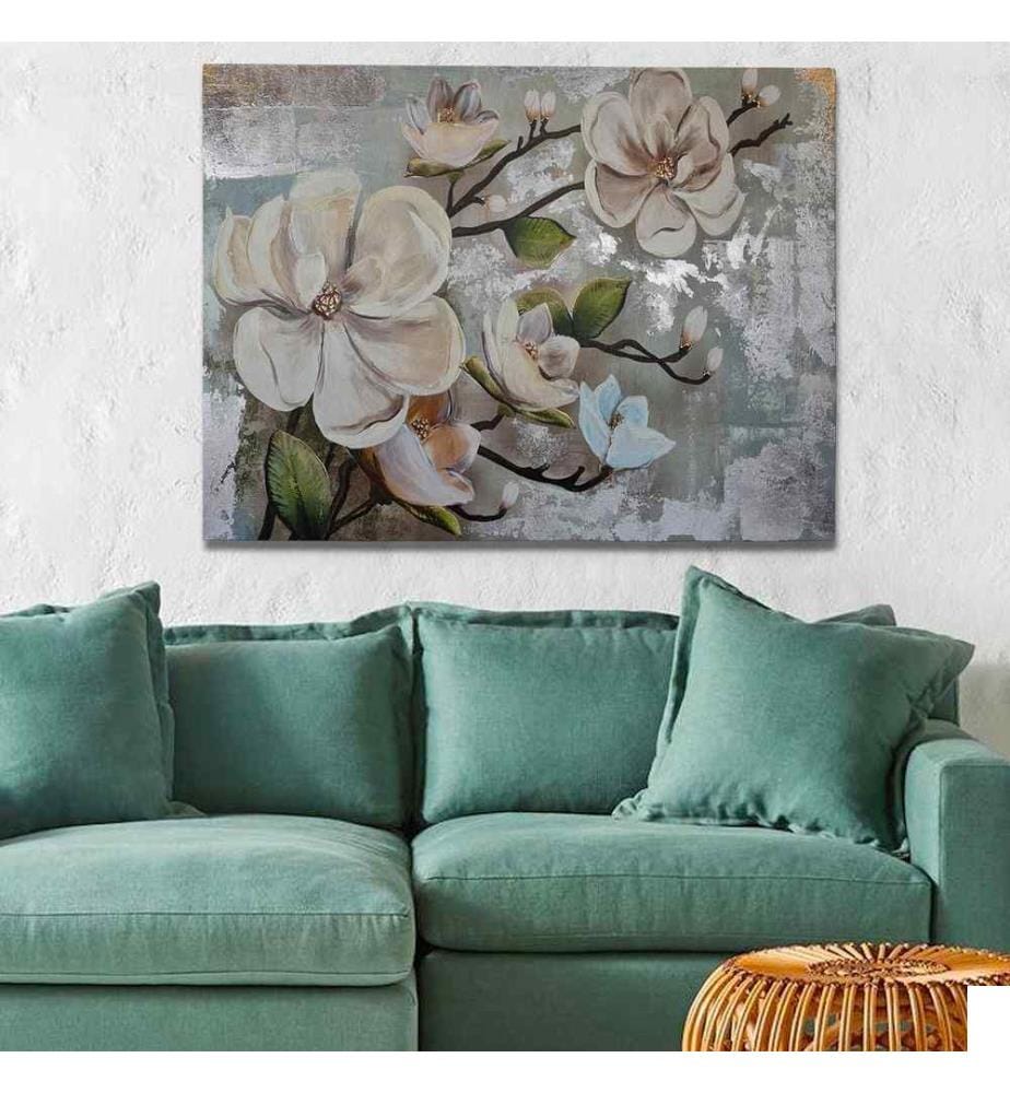 Peinture à l'huile décorative, multicolore, 100% toile, cadre en bois