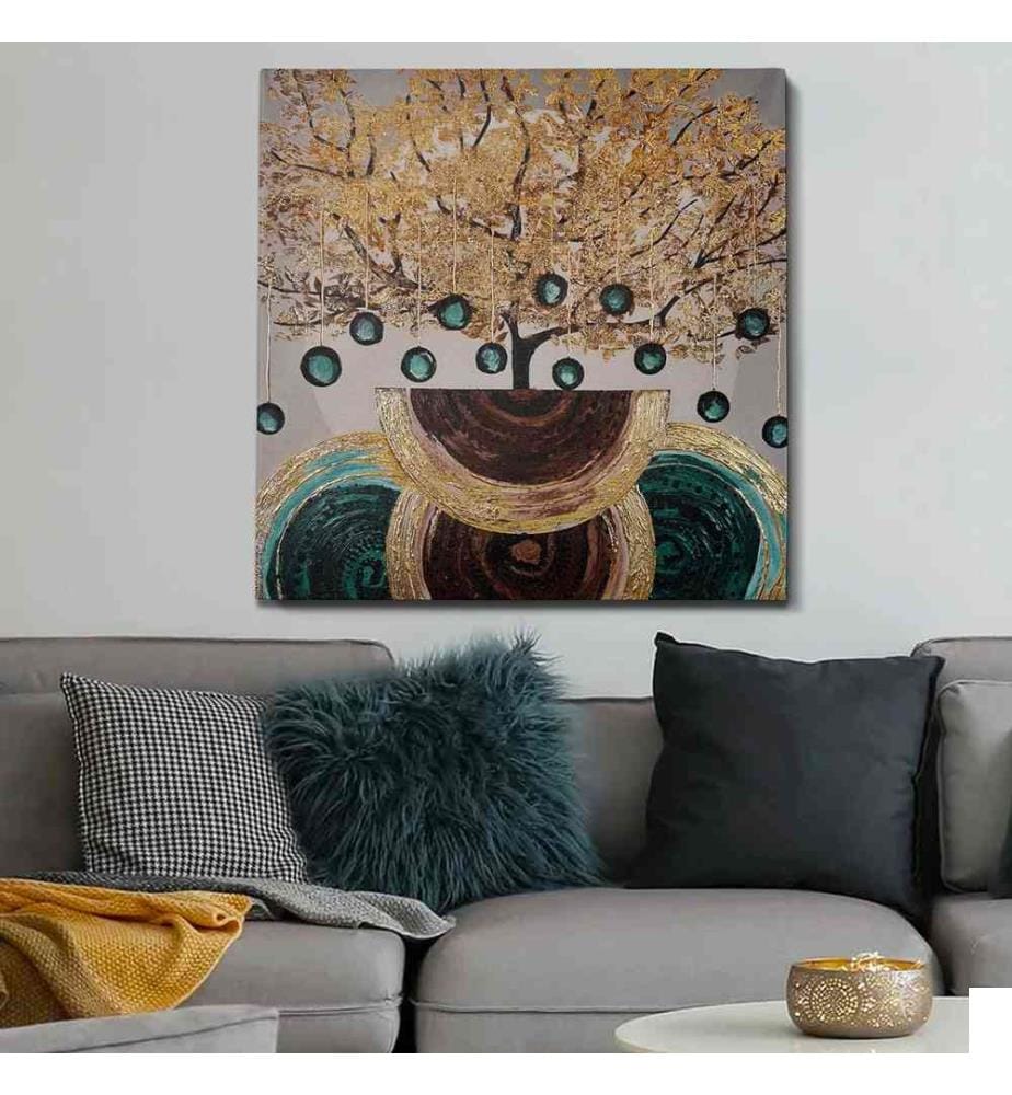 Peinture à l'huile décorative, Multicolore, 100% toile, cadre en bois