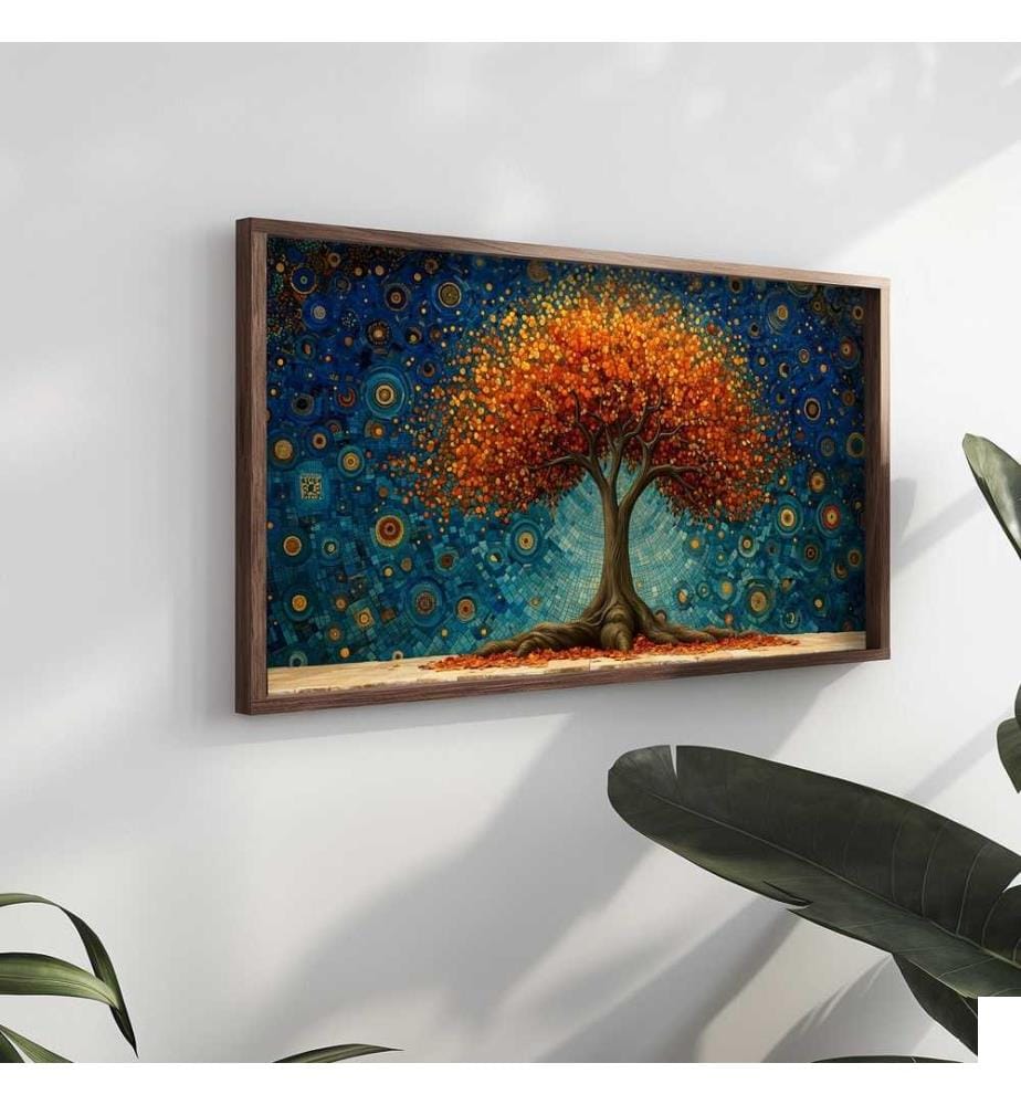 Peinture décorative encadrée en MDF, Multicolore, 100% MDF, Cadre en bois d'épicéa