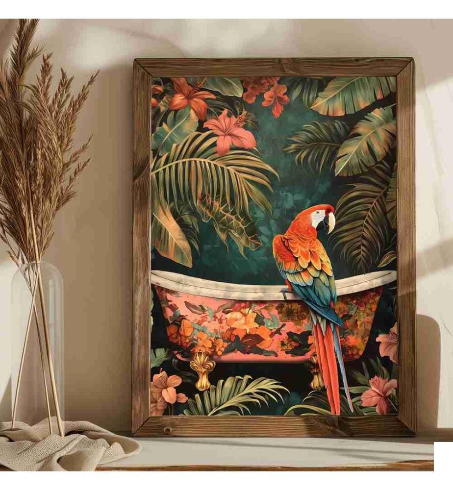 Peinture décorative encadrée en MDF, Multicolore, 100% MDF, Cadre en bois d'épicéa
